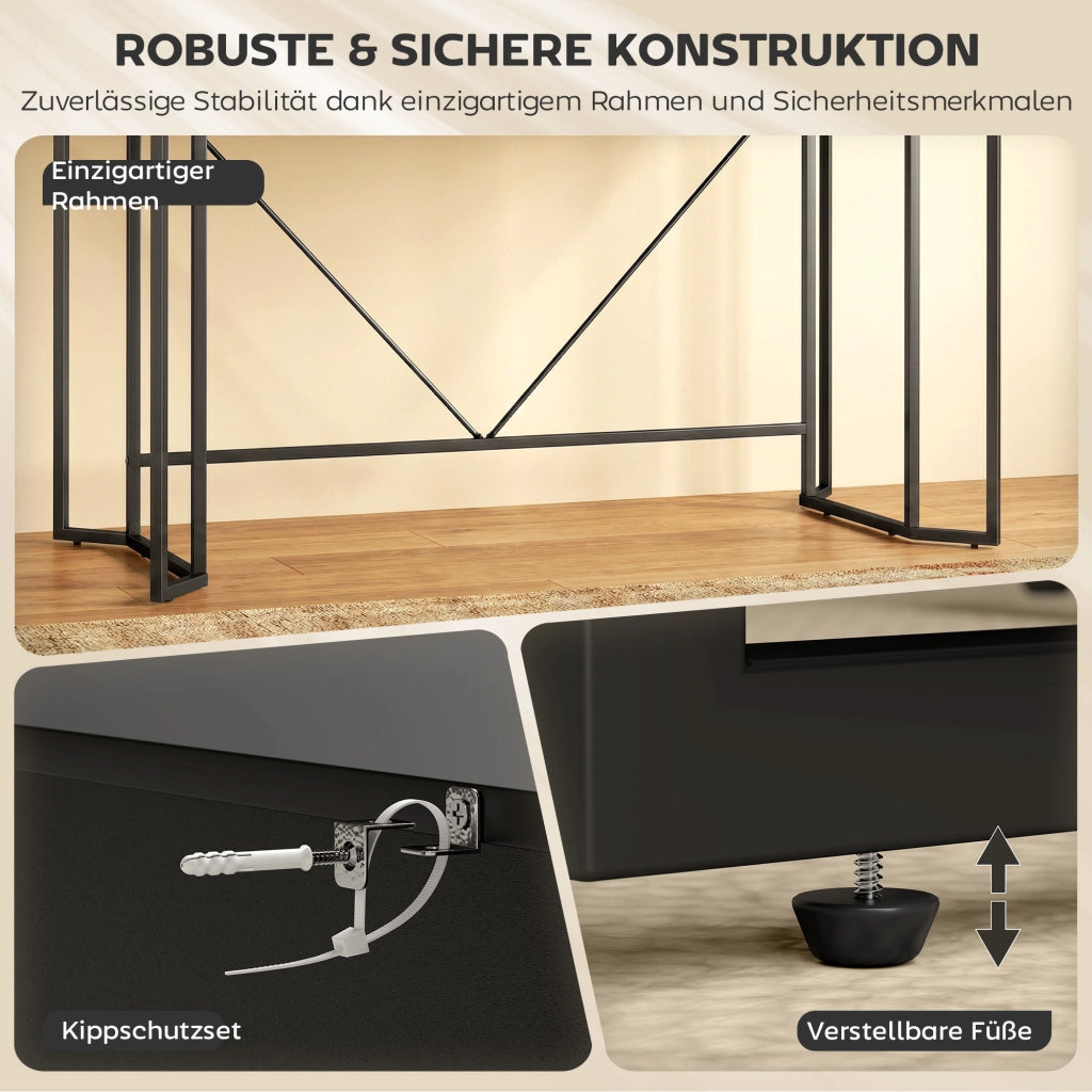 Scrivania con 2 cassetti ¨C Xylo ¨C legno nero 120x60x77cm