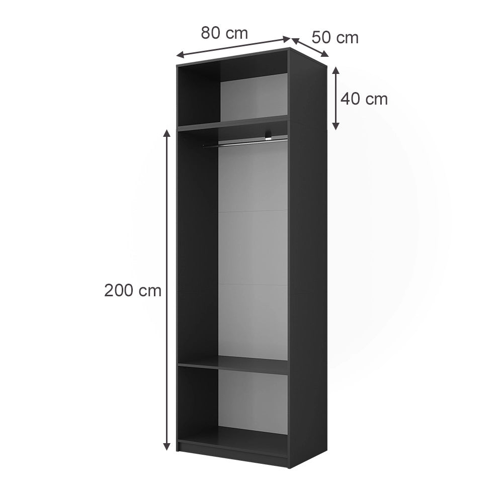 Armadio Elmo Antracite 80 x 40 cm Set di 2 Vicco