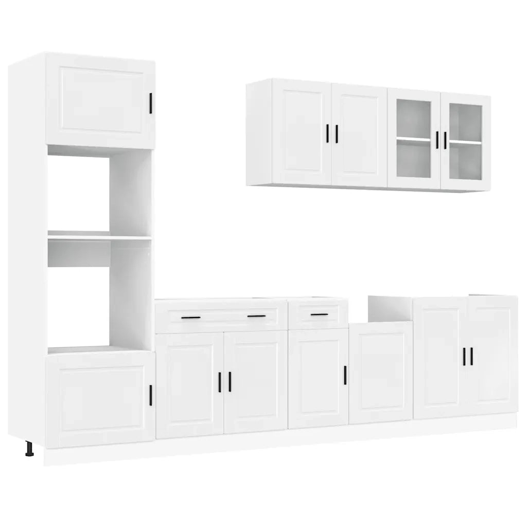 Set Mobili da Cucina 7 pz Kalmar Bianchi Lucido in Truciolato 3314753