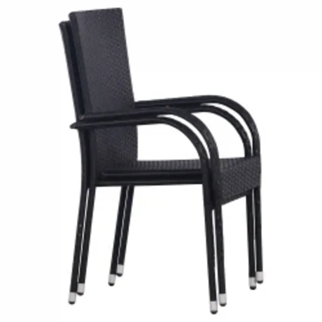 Set Mobili da Pranzo per Giardino 7 pz Nero cod mxl 43639