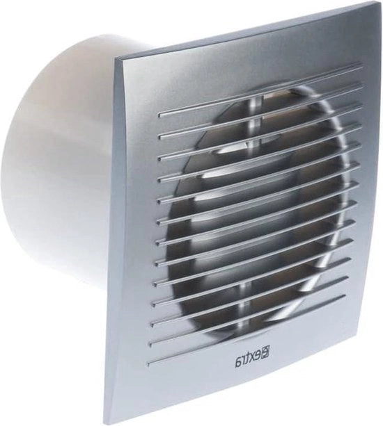 Ventilatore per la stanza da bagno - Aspiratore silenzioso 100mm - Argento - Ventilatore per parete cucina bagno