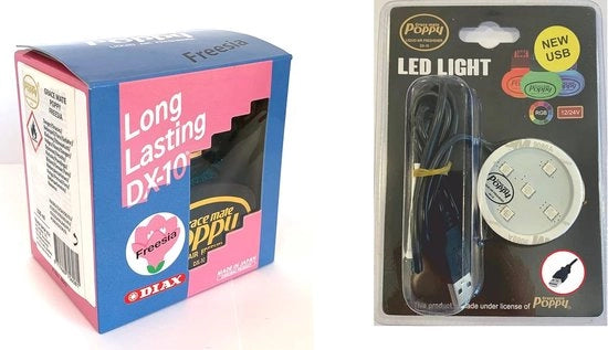Aria Frescante con Illuminazione RGB e Connettore USB - Profumo di Freesia per Auto, Camera e Casa