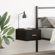 Cabinet da comodino a muro  Nero Rovere 35x35x20 cm