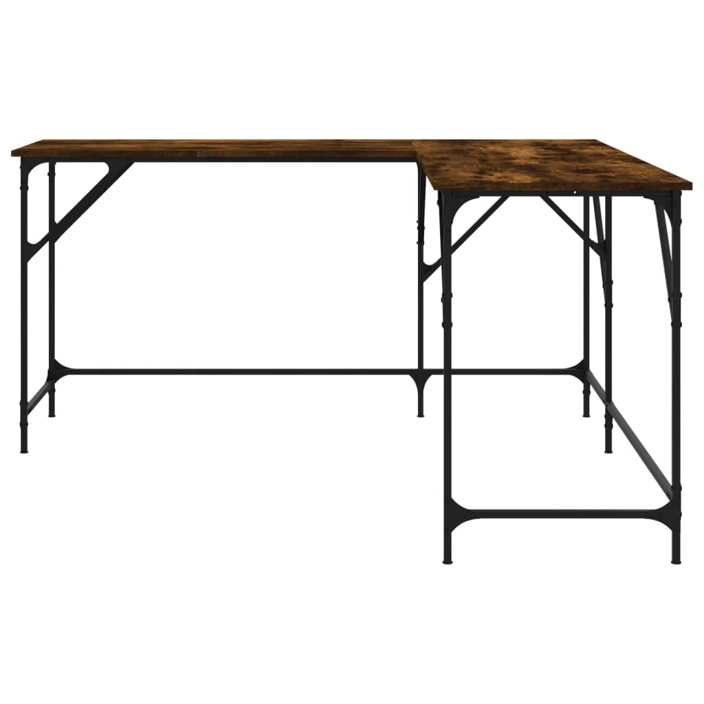 Scrivania da ufficio postazione di lavoro mobile per computer studio rovere affumicato 149 x 149 x 75 cm legno ingegnerizzato marrone 02_0023588