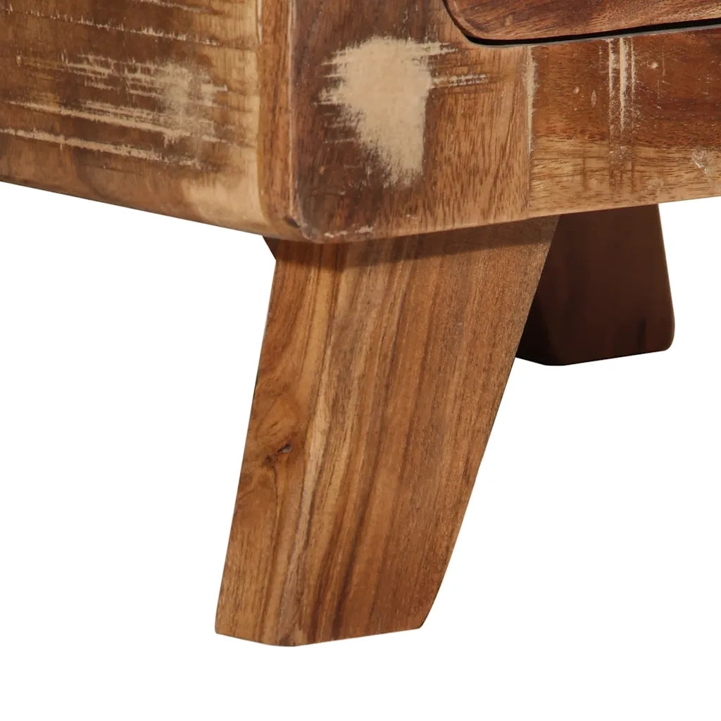 Comodini 2pz-Set di 2 Tavolino da notte 37x32x50 cm in Legno Massello di Recupero