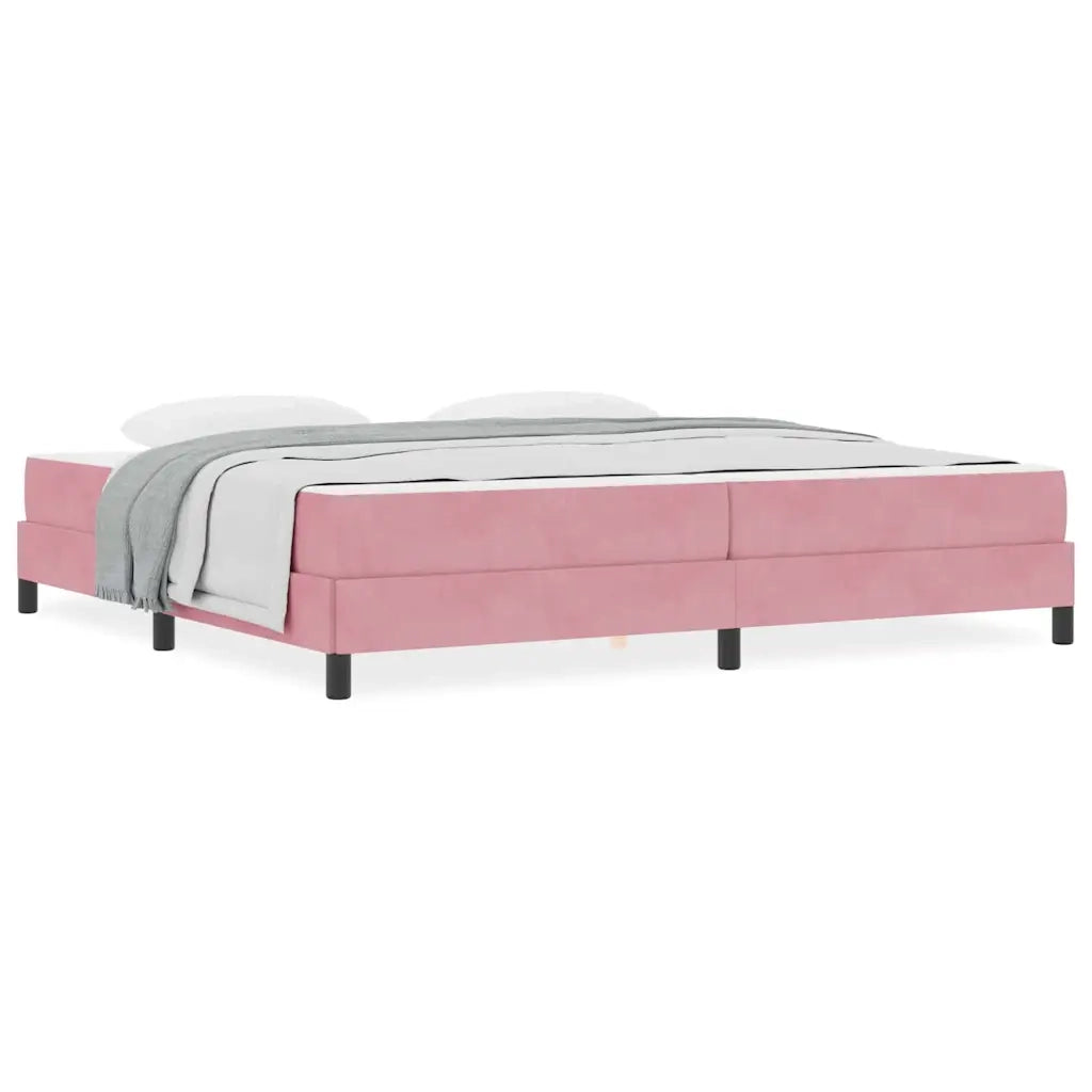 vidaXL Letto box spring con materasso Rosa 200 x 200 cm Velluto