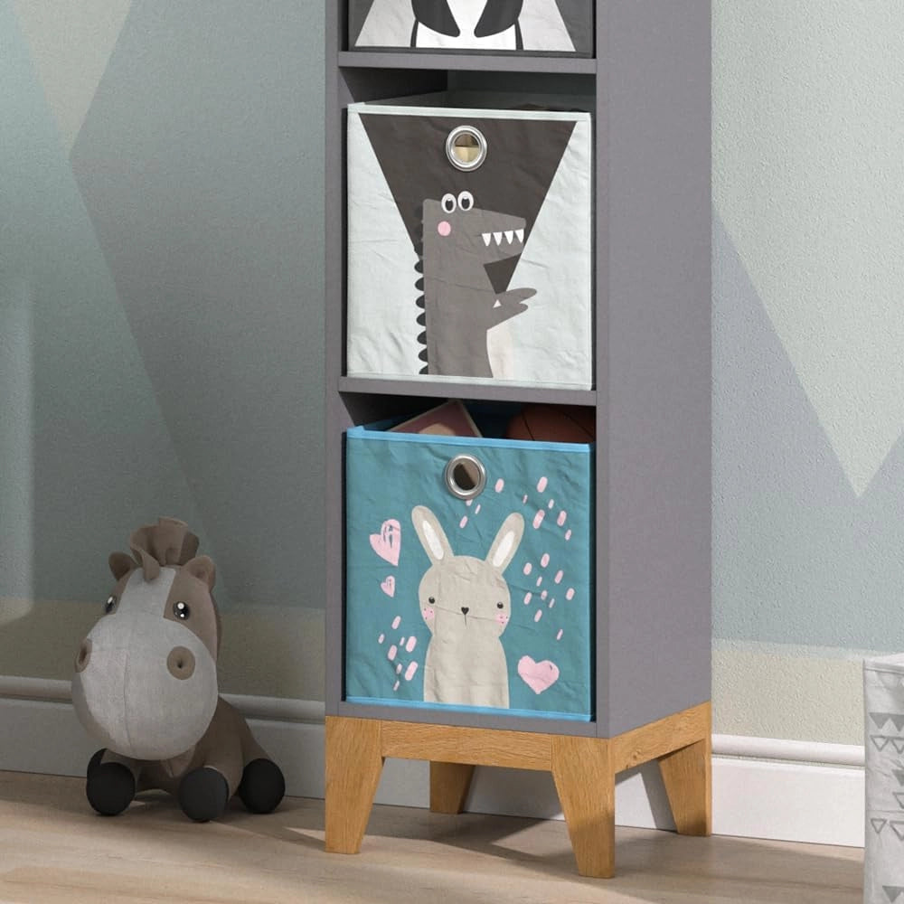 Libreria bambini Malia, Grigio, 35.2 x 159.5 cm