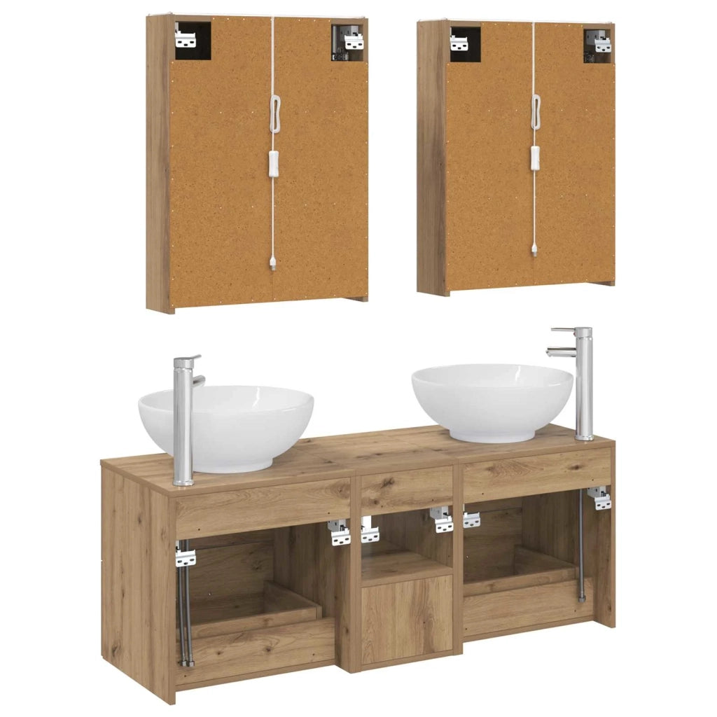 Set di mobili per il bagno 5 pcs Rovere Artigianale 3406974