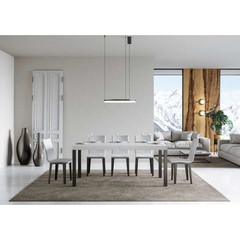Tavolo allungabile 200/304x90 cm Everyday telaio Antracite - Bianco Frassino