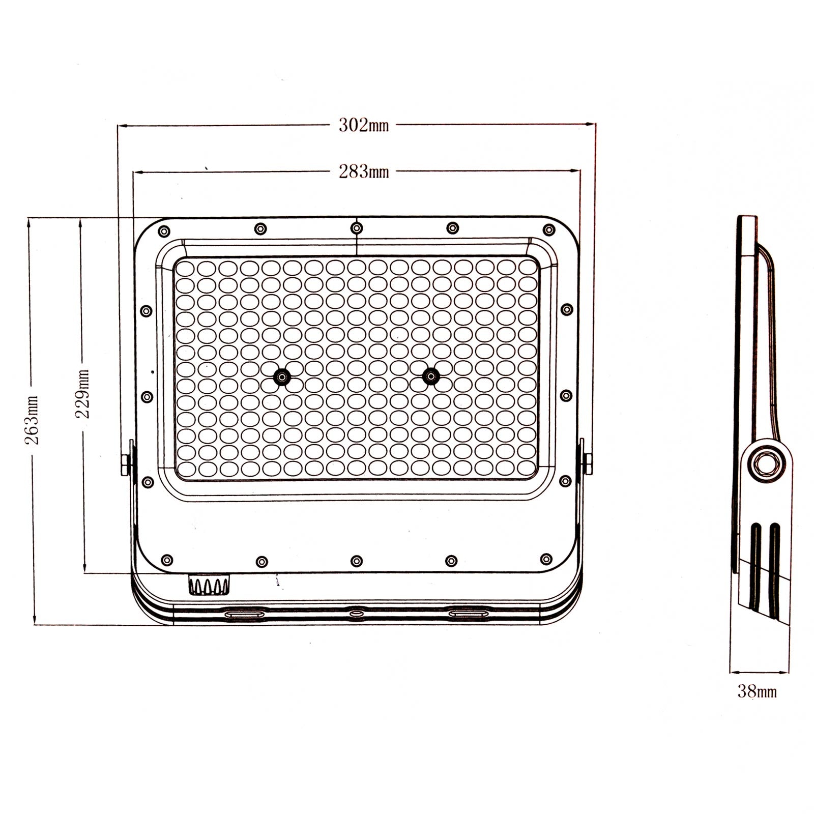 Faro slim per esterno LED IP65 con interruttore CCT da 3000K a 6500K faretto bianco staffa luce giardino insegna tabella 150W