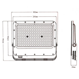 Faro slim per esterno LED IP65 con interruttore CCT da 3000K a 6500K faretto bianco staffa luce giardino insegna tabella 150W
