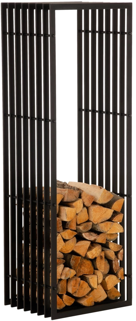 Portalegna IRVING in metallo nero opaco 40x50x150 cm