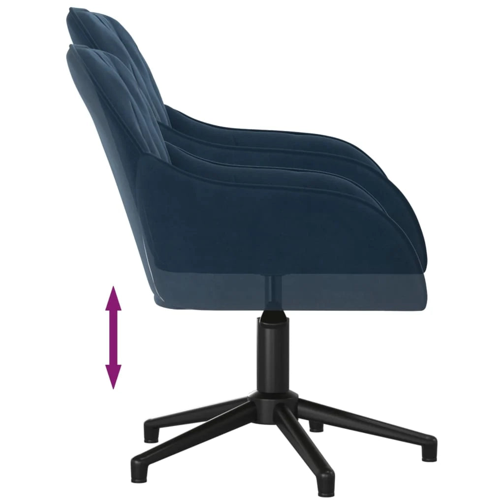 Sedia girevole/poltrona/seduta per ufficio/studio in velluto blu 02_0024091