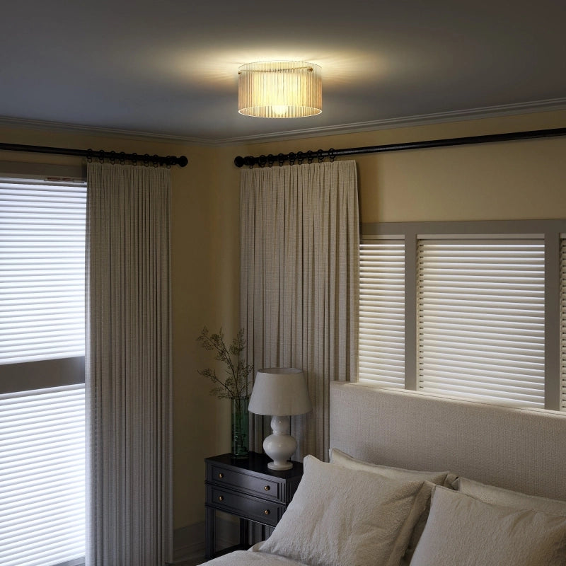Plafoniera con paralume in acrilico, compatibile con lampade in metallo, alogene e a LED.