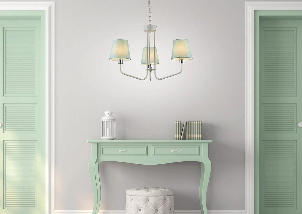 Lampada a sospensione Candellux York 3xE14 blu Ø58
