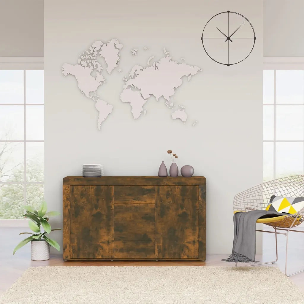 Credenza-Buffet-Armadio da cucina Rovere Fumo 120x36x69 cm in Legno Multistrato