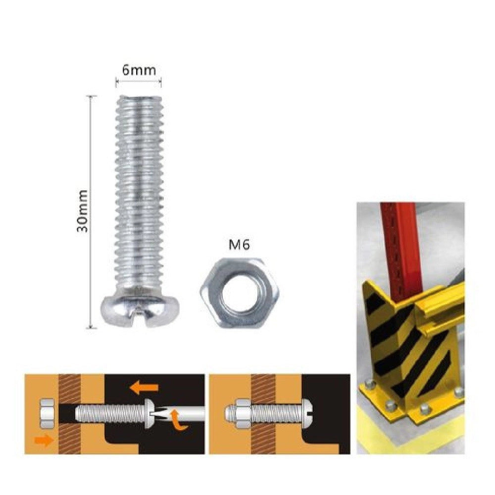 Trade Shop - Set 8pz Viti Vite Testa A Croce Tonda 6 X 30mm Con Dadi Dado Esagonale M6 90978 -