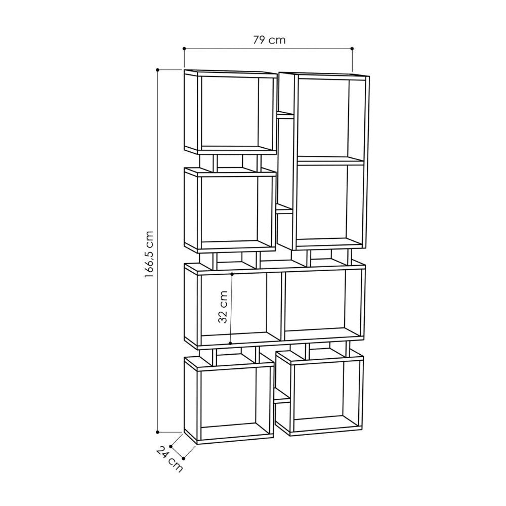 Libreria bifacciale Rail 79x166,5 colore antracite