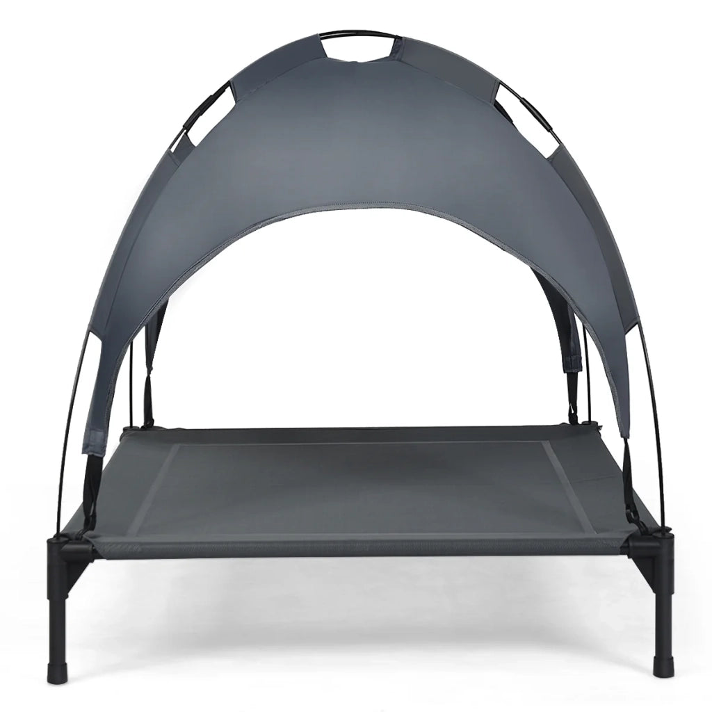 Letto rialzato per cani 105 x 87 x 89 cm comodo e impermeabile in tessuto di poliestere grigio 20_0012381