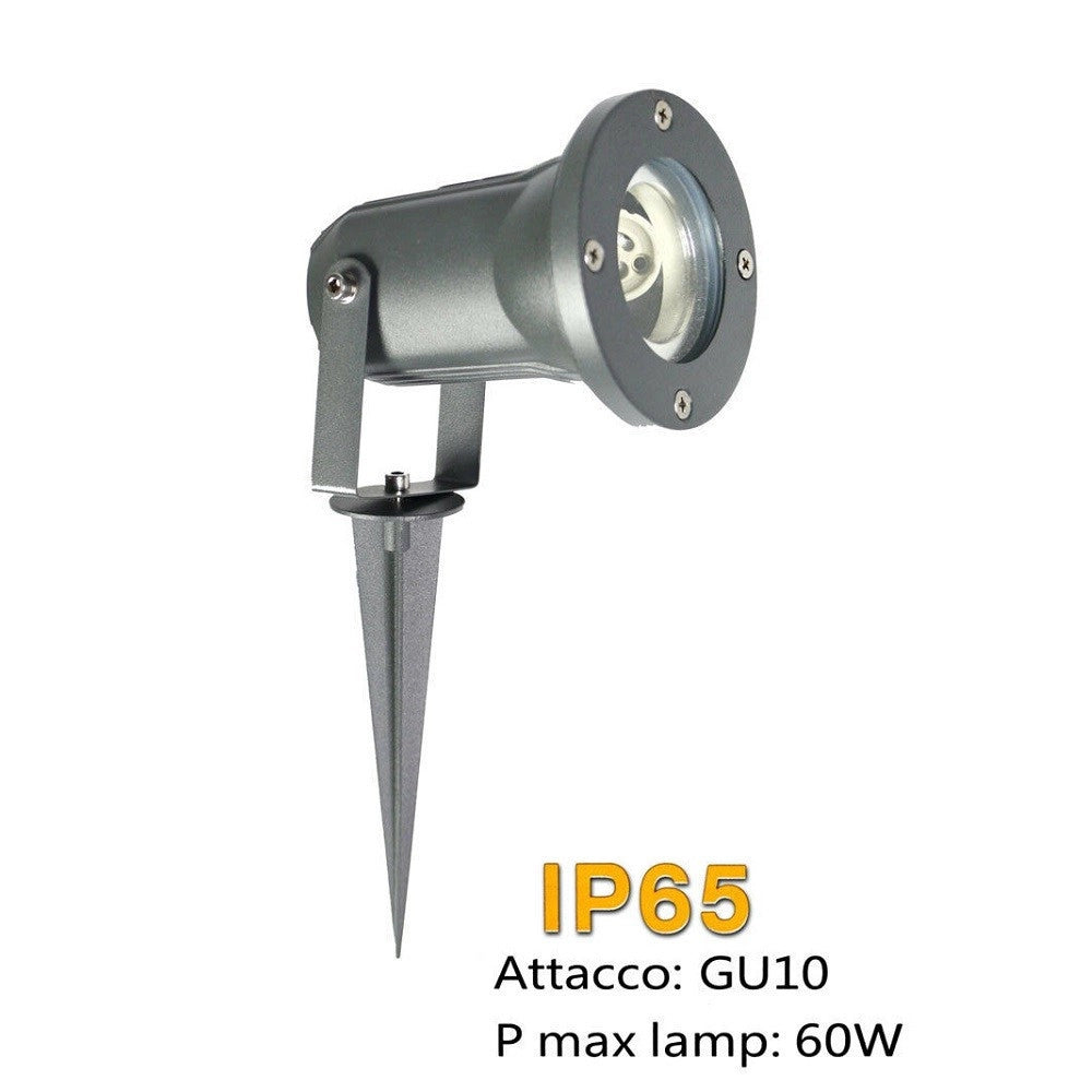 Trade Shop - Faretto Con Picchetto Per Esterno Da Giardino Con Staffa Parete Proiettore Es12 -