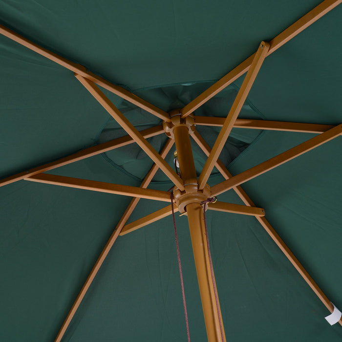Ombrellone da Giardino Ø2,5 m Palo Ø38 mm in Legno Verde