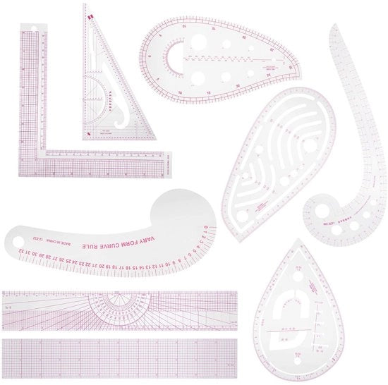 Set di Snidimensioni Multifunzionali - 9 pezzi - Snidimensioni Manuali - Strumenti per Taglio e Disegno - Lame di Snidimensioni in Plastica