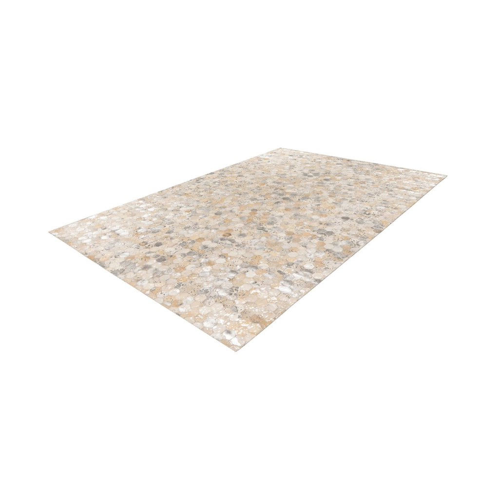 Tappeto Ravi 400 in pelle argento 160x230 cm