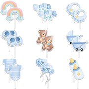 Decorazioni per torta 18 pezzi - Festa di bambino - Cupcake - Dessert - Veloce e elegante - Decorazioni per torta flessibili - Papiro decorativo