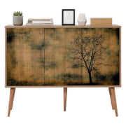 Madia Haratan, Credenza 3 Ripiani, 120x36x90h cm Marrone Quercia