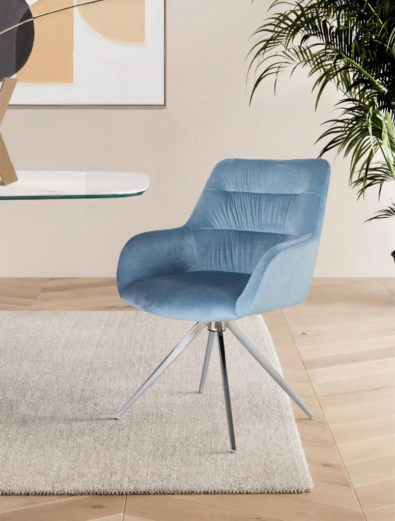 Set di due poltrone rivestite in velluto blu