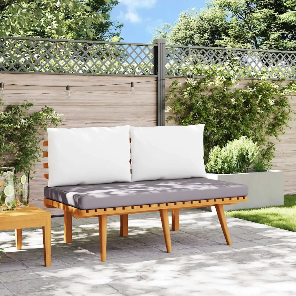 Panca da Giardino con Cuscini 115 cm in Legno Massello Acacia 46672