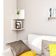 Wandrek angolare - stabile ripiano per esposizione, per soggiorno / Versatile ripiano angolare 25D x 25L x 52,4H centimetri, set di 2