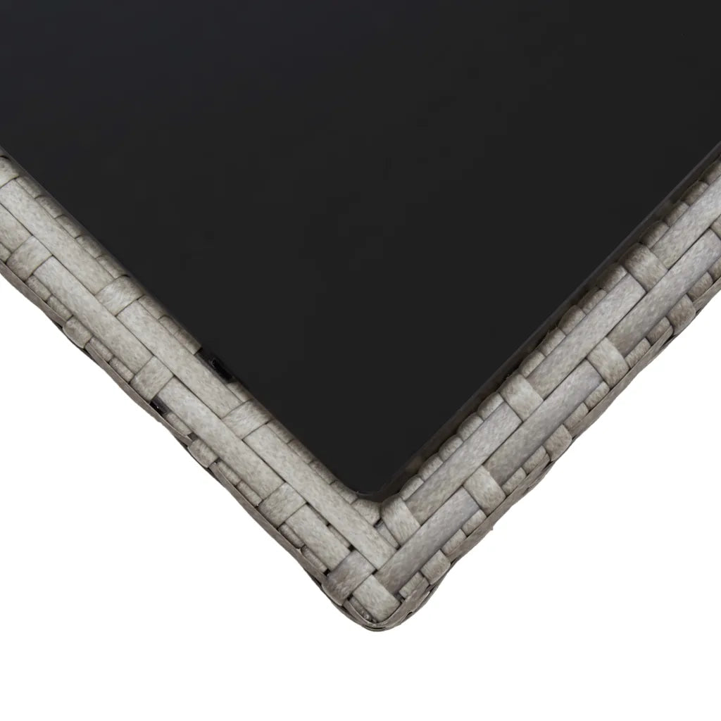 Tavolino da CaffÃ¨ Grigio 45x45x40 cm in Polyrattan e Vetro cod mxl 52240