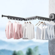 Droogrek perpendicolare da appendere alla parete - Stendardo per asciugatrice con ganci - Droogrek retrattile per balcone - Stendardo per asciugatrice - Adatto per cucina, bagno, camera da letto