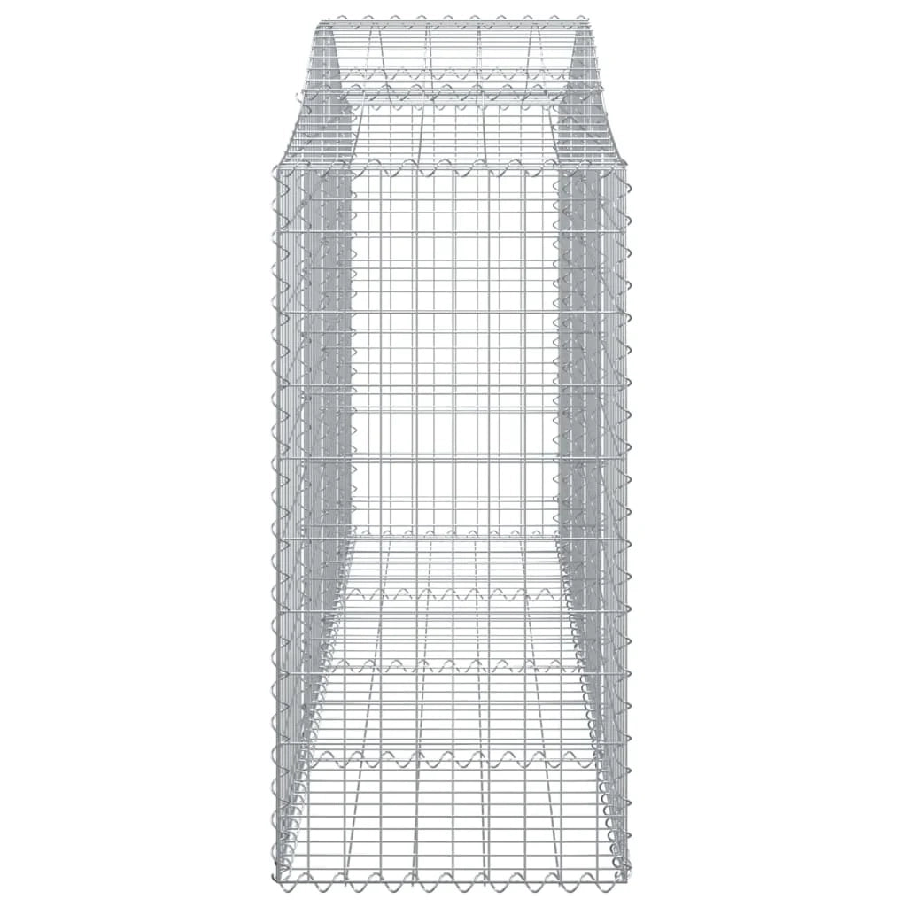 Cestini gabbioni recinzione a gabbia muro di contenimento ad arco 20 pezzi 200 x 50 x 120/140 cm ferro zincato argento 02_0040602