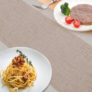 Tavolo in lino naturale - decorazione asiatica - tovaglia da tavola - coperta letto - soggiorno rustico - 33 x 150 cm