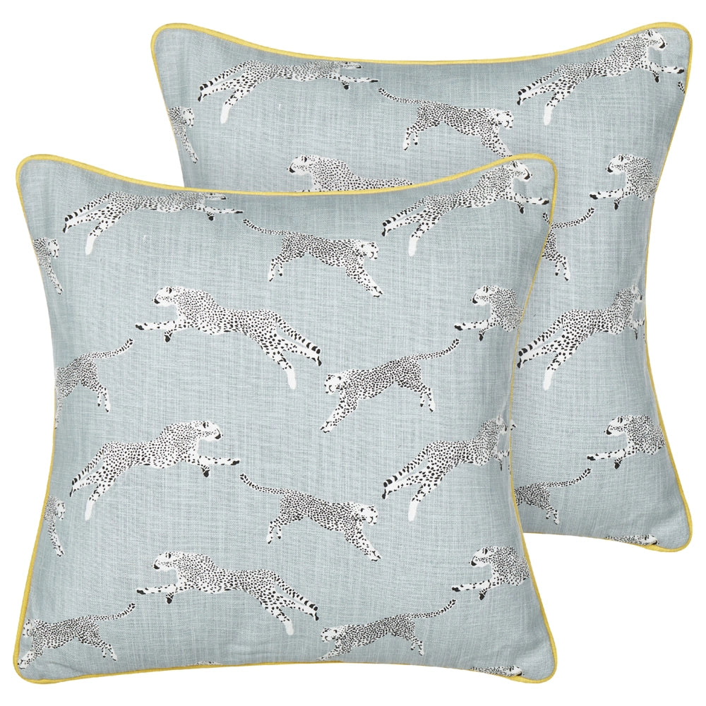 Set di 2 cuscini sparsi in cotone grigio 45 x 45 cm Motivo ghepardo stampato