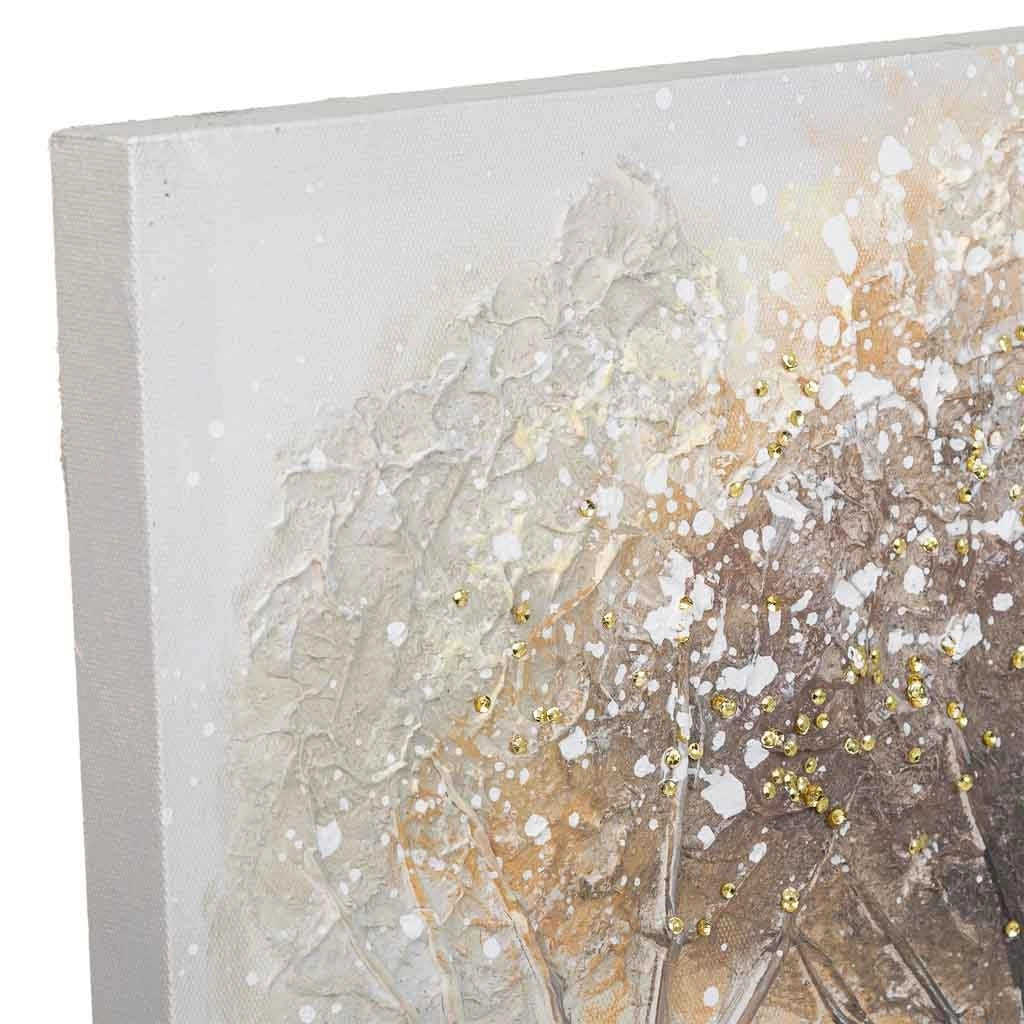 Quadro dipinto a mano con rilievo oro 40x40x2,5h