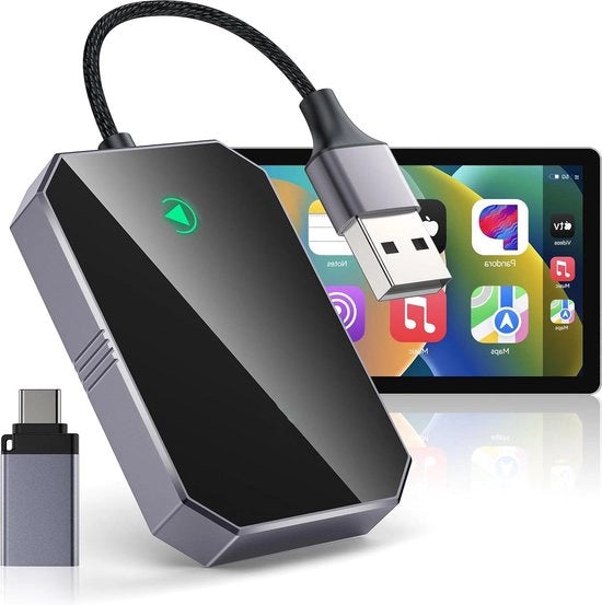Adattatore CarPlay wireless - Plug e Play per iPhone - Converte il cavo in wireless - Adatto per auto da 2017 in poi - iOS10+