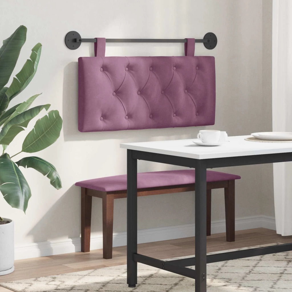 Testiera | Testata sospesa Con luce LED Viola Velluto