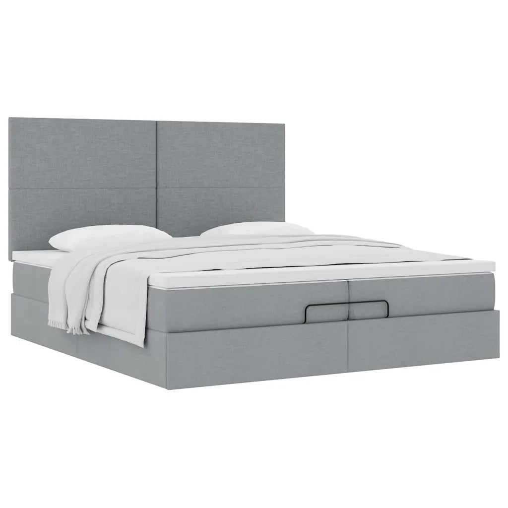 Struttura Letto Pouf con Materassi 200x200 cm in Tessuto 3313099