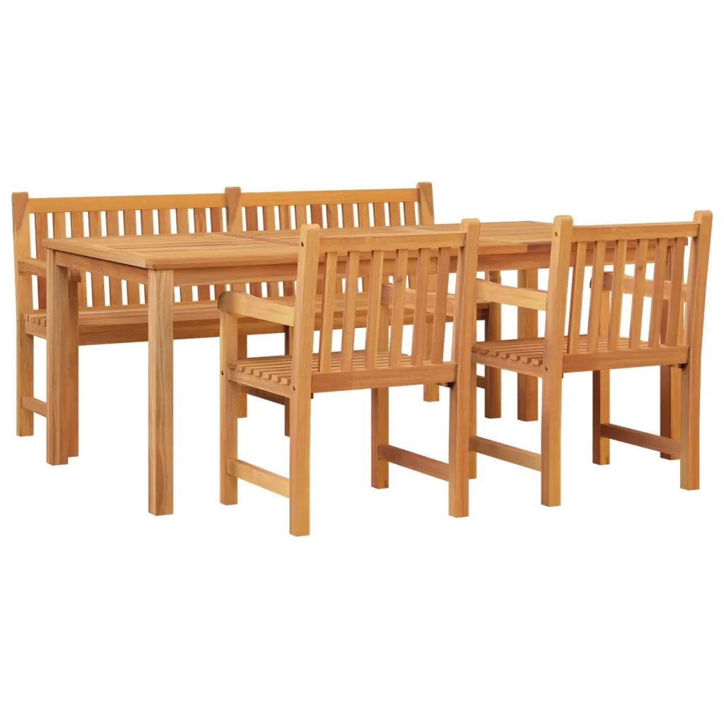 Set da Pranzo per Giardino 4 pz in Legno Massello di Teak cod mxl 51662
