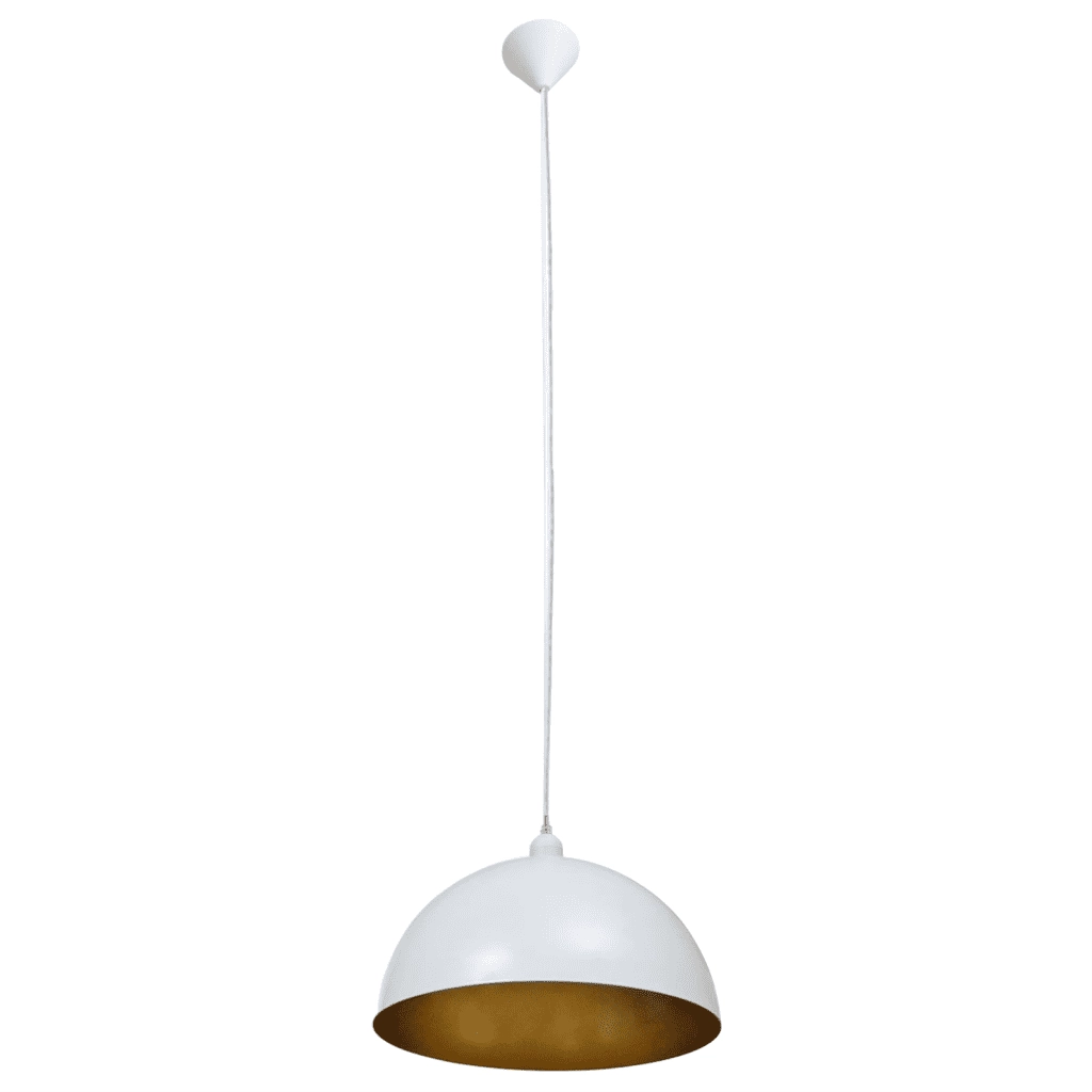 Lampada a Sospensione 2 pz Altezza Regolabile Semisferica Bianca CFW1551951