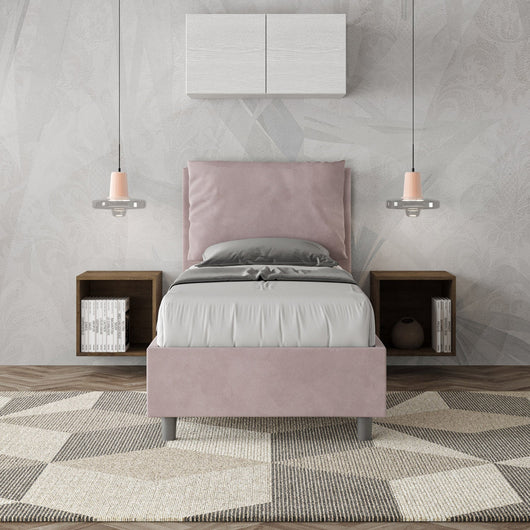 Letto Singolo 80x210 cm con Rete e Contenitore Antea Glicine