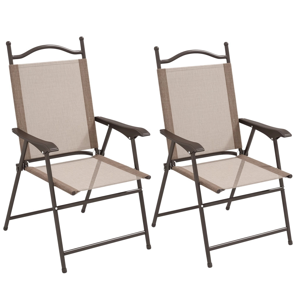Sedie Pieghevoli da Giardino con Braccioli ¨C zephmum ¨C Tessuto Marrone