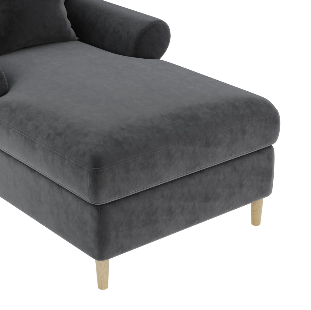 Poltrona relax reclinabile in velluto grigio; 133x87x90 cm; 1 posto