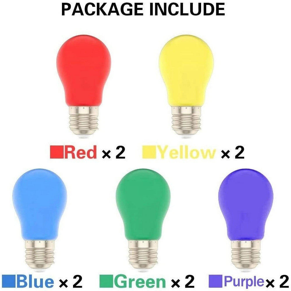 Trade Shop - Kit 10 Pezzi Lampadina Led Abs Acrilico 220 Lm Luce Calda Colorata Filamento E27 -