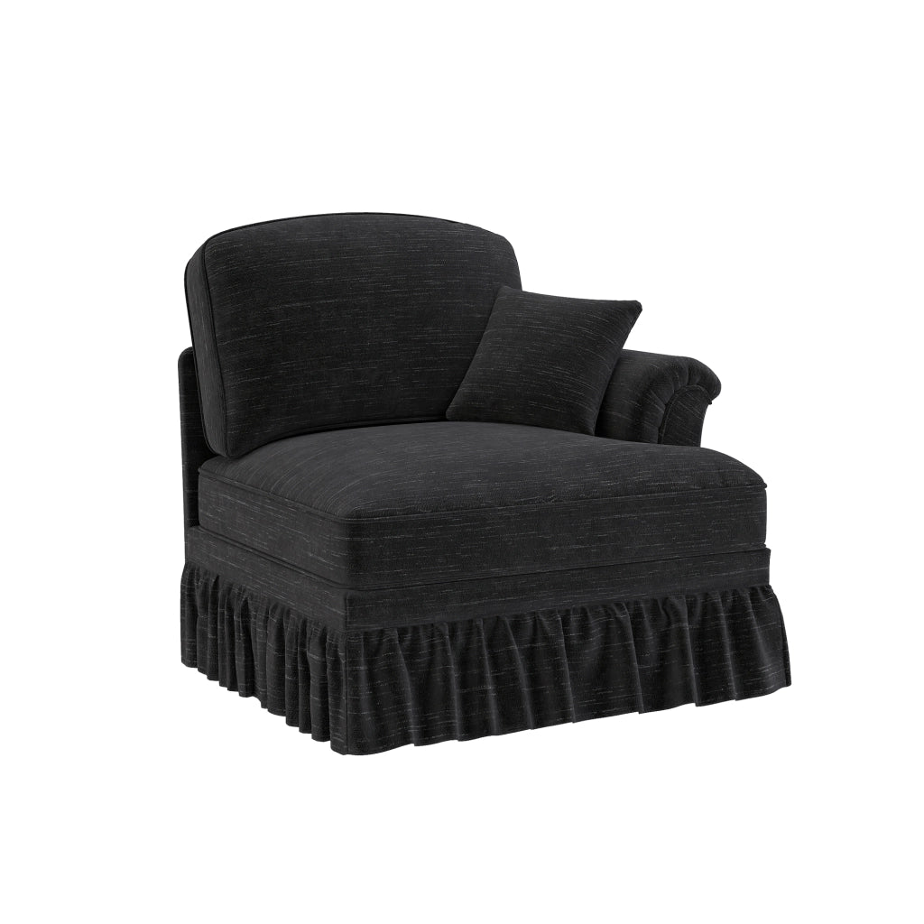Divano Angolare Chesterfield Windsor RSF ¨C Xylo ¨C Velluto Nero con Cuscini