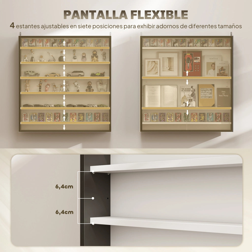 Libreria Vetrina con Ante a Vetro ¨C zephmum ¨C Nero 80x9.5x83 cm