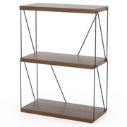 Scaffale multiuso a 3 ripiani 61 x 29,5 x 82 cm design industriale finitura effetto legno marrone 20_0019503